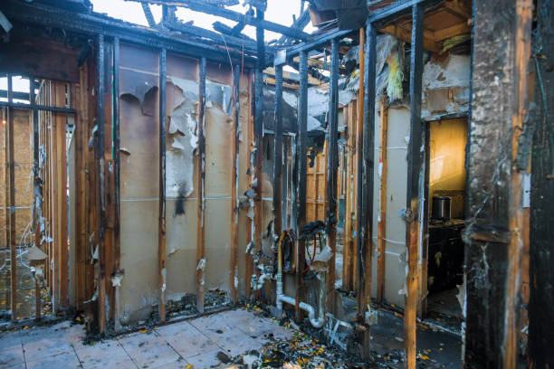 Professional Fire Damage Restoration technician working in Harwood, MD